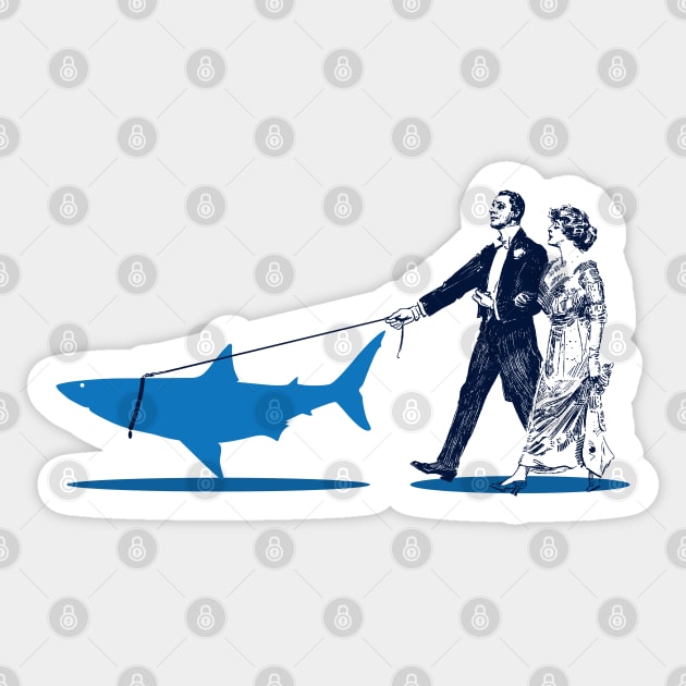 Walk the Shark Sticker by RobArt